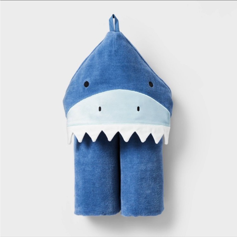 Blue and White Shark Bath Towel
